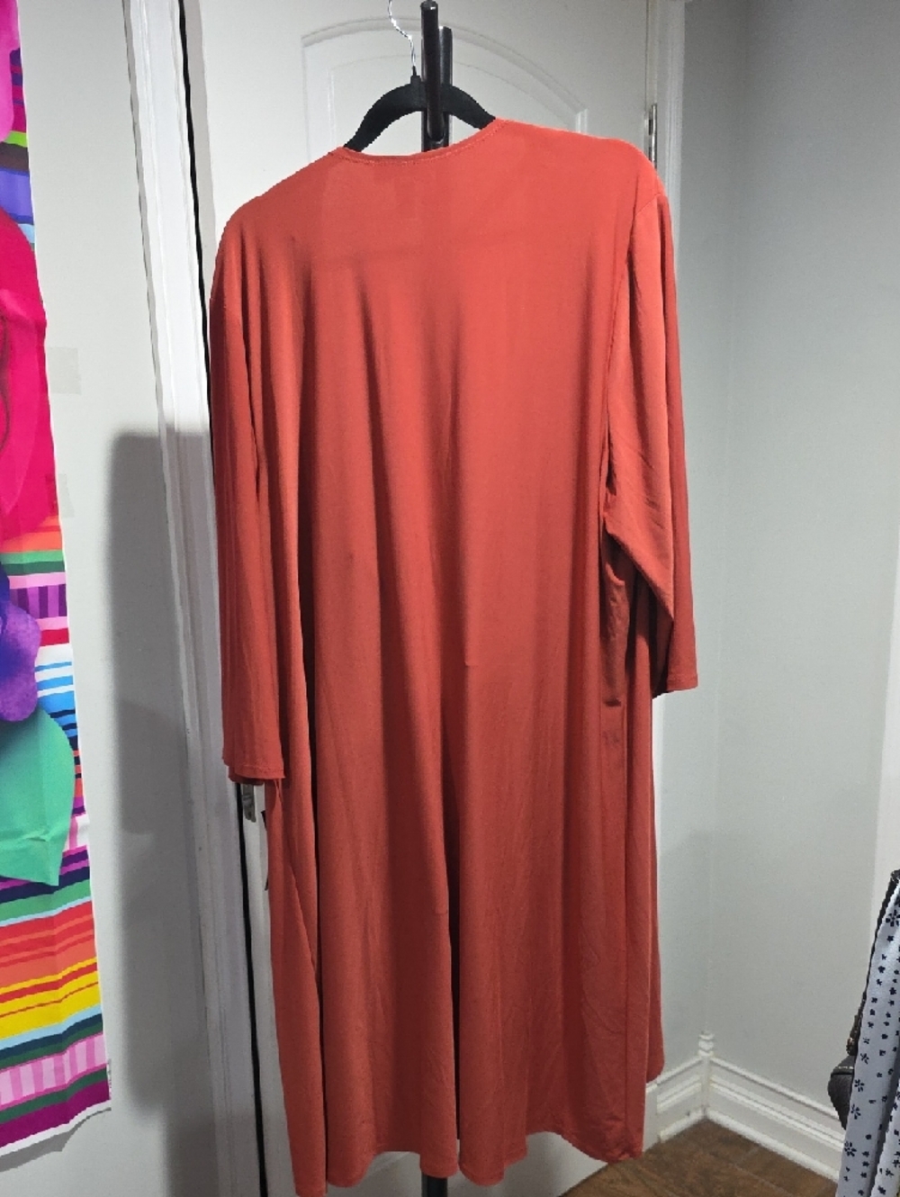 R & M Collection Open Front Draped Cardigan - Burnt Orange - Picture 4 of 4